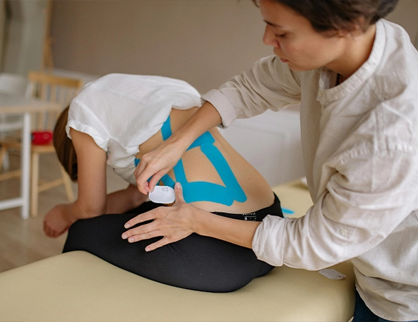 Physiotherapy session with exercise ball at OSWI